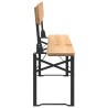 Ensemble de tables à bière pliantes 3 pcs bois massif de sapin 