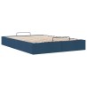Cadre de lit ottoman sans matelas bleu 140x190 cm tissu 