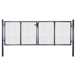 Portail en maille de jardin Acier galvanisé 289x75 cm Gris 