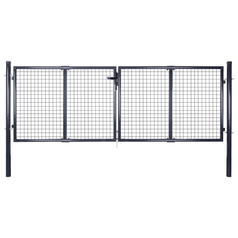 Portail en maille de jardin Acier galvanisé 289x75 cm Gris 