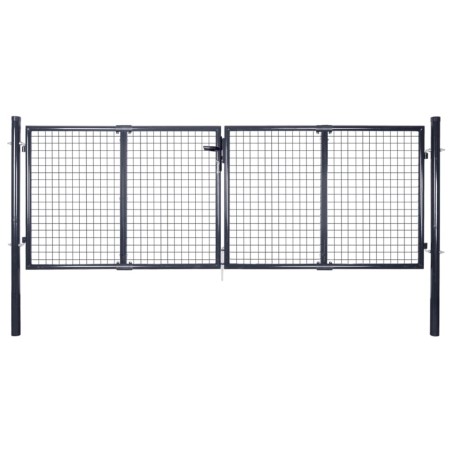 Portail en maille de jardin Acier galvanisé 289x75 cm Gris 