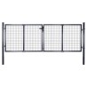 Portail en maille de jardin Acier galvanisé 289x75 cm Gris 