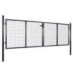 Portail en maille de jardin Acier galvanisé 289x75 cm Gris 