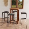 Ensemble de bar de jardin avec coussins 5 pcs Gris 