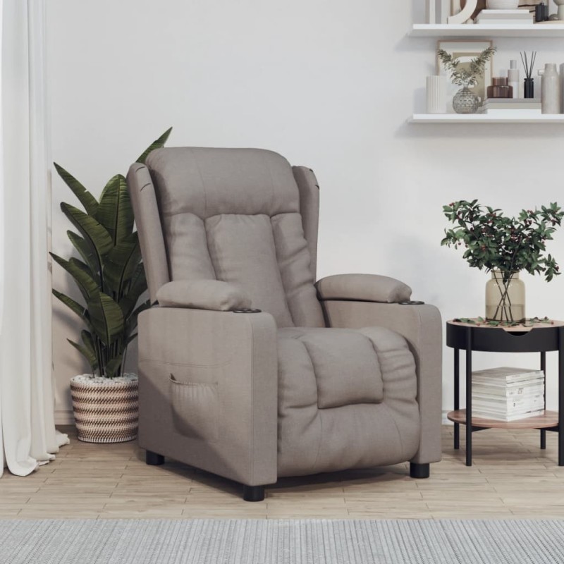 Fauteuil inclinable électrique Taupe Tissu 