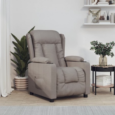 Fauteuil inclinable électrique Taupe Tissu 