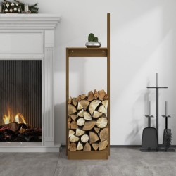 Porte-bûches Marron miel 33,5x30x110 cm Bois massif de pin 