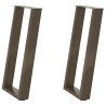 Pieds de table console en U, 2 pièces, acier naturel, 38 x (72-73) cm 