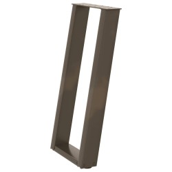 Pieds de table console en U, 2 pièces, acier naturel, 38 x (72-73) cm 