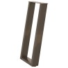 Pieds de table console en U, 2 pièces, acier naturel, 38 x (72-73) cm 