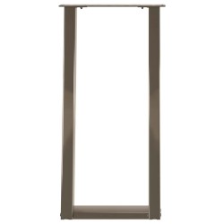 Pieds de table console en U, 2 pièces, acier naturel, 38 x (72-73) cm 