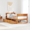 Cadre de lit sans matelas cire marron 90x190 cm bois pin massif 