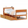 Cadre de lit sans matelas cire marron 90x190 cm bois pin massif 