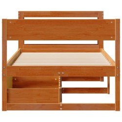 Cadre de lit sans matelas cire marron 90x190 cm bois pin massif 