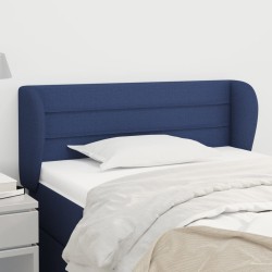 Tête de lit avec oreilles Bleu 93x23x78/88 cm Tissu 