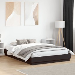 Cadre de lit avec LED sans matelas noir 160x200 cm 