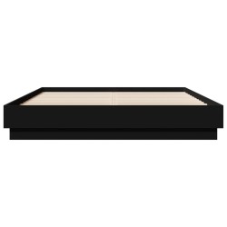 Cadre de lit avec LED sans matelas noir 160x200 cm 