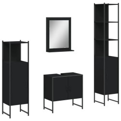 Ensemble d’armoires salle de bain 4 pcs noir bois d'ingénierie 