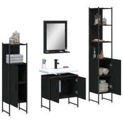 Ensemble d’armoires salle de bain 4 pcs noir bois d'ingénierie 