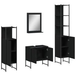 Ensemble d’armoires salle de bain 4 pcs noir bois d'ingénierie 