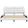 Cadre de lit sans matelas blanc et noir 160x200 cm similicuir 