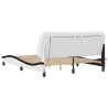 Cadre de lit sans matelas blanc et noir 160x200 cm similicuir 