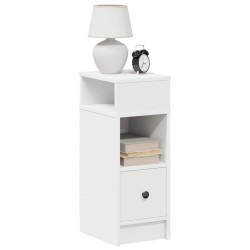 Tables de chevet 2 pcs avec tiroir blanc 25x31x66 cm 
