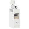 Tables de chevet 2 pcs avec tiroir blanc 25x31x66 cm 