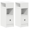 Tables de chevet 2 pcs avec tiroir blanc 25x31x66 cm 