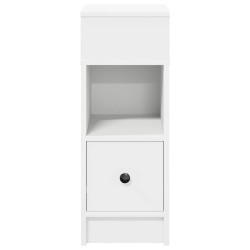 Tables de chevet 2 pcs avec tiroir blanc 25x31x66 cm 