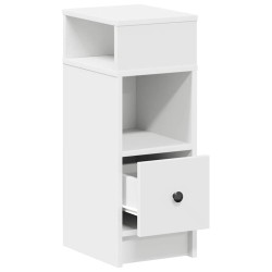 Tables de chevet 2 pcs avec tiroir blanc 25x31x66 cm 