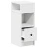 Tables de chevet 2 pcs avec tiroir blanc 25x31x66 cm 