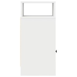 Tables de chevet 2 pcs avec tiroir blanc 25x31x66 cm 