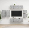 Ensemble de meuble TV 8 pcs Gris béton Bois d'ingénierie 