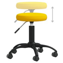 Chaise de salle à manger Jaune moutarde Velours 