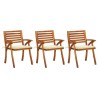 Chaises à manger de jardin avec coussins lot de 3 Acacia massif 