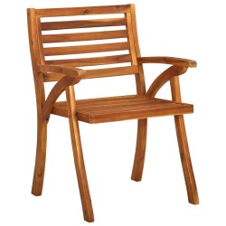 Chaises à manger de jardin avec coussins lot de 3 Acacia massif 