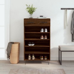 Armoire à chaussures chêne marron 60x35x105cm bois d'ingénierie 