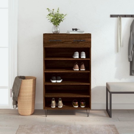 Armoire à chaussures chêne marron 60x35x105cm bois d'ingénierie 