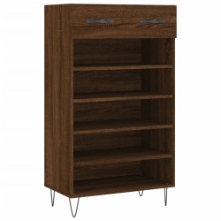 Armoire à chaussures chêne marron 60x35x105cm bois d'ingénierie 