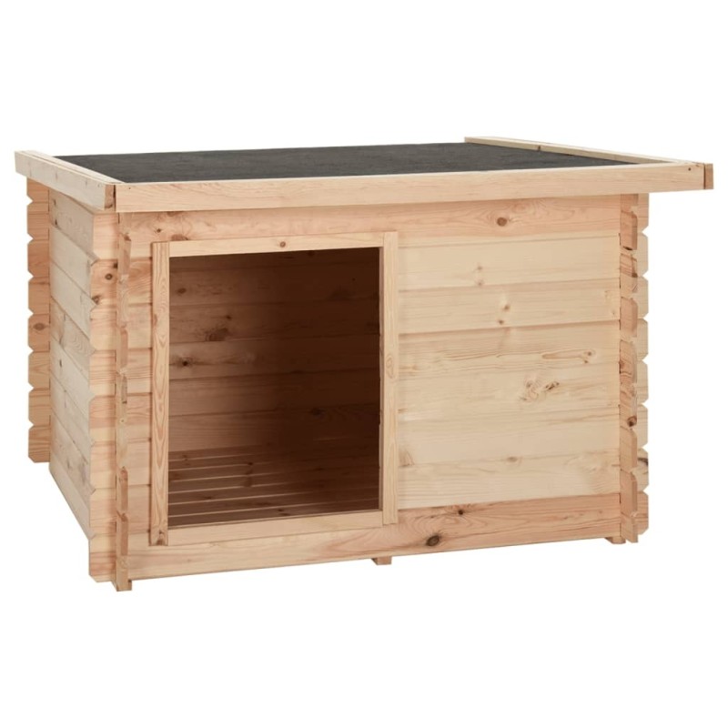 Niche pour chiens 122,5x118x82,6 cm Bois de pin massif 14 mm Niche pour chiens 122,5x118x82,6 cm Bois de pin massif 14 mm