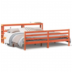 Cadre de lit sans matelas cire marron 180x200cm bois pin massif 