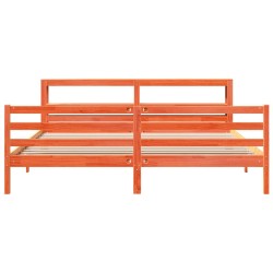 Cadre de lit sans matelas cire marron 180x200cm bois pin massif 