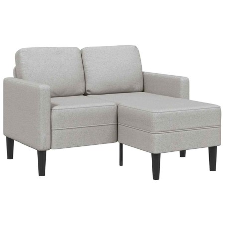 Canapé 2 places avec méridienne en L gris nuage 125 cm tissu 