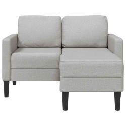 Canapé 2 places avec méridienne en L gris nuage 125 cm tissu 