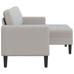 Canapé 2 places avec méridienne en L gris nuage 125 cm tissu 