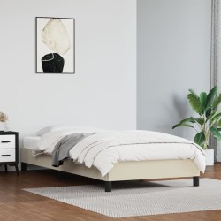 Cadre de lit sans matelas crème 90x200 cm similicuir 