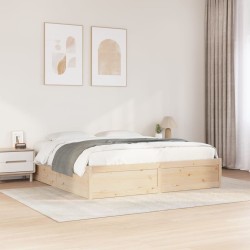Cadre de lit sans matelas 200x200 cm bois massif de pin 