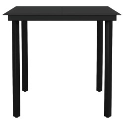 Ensemble à manger de jardin 3 pcs Noir 