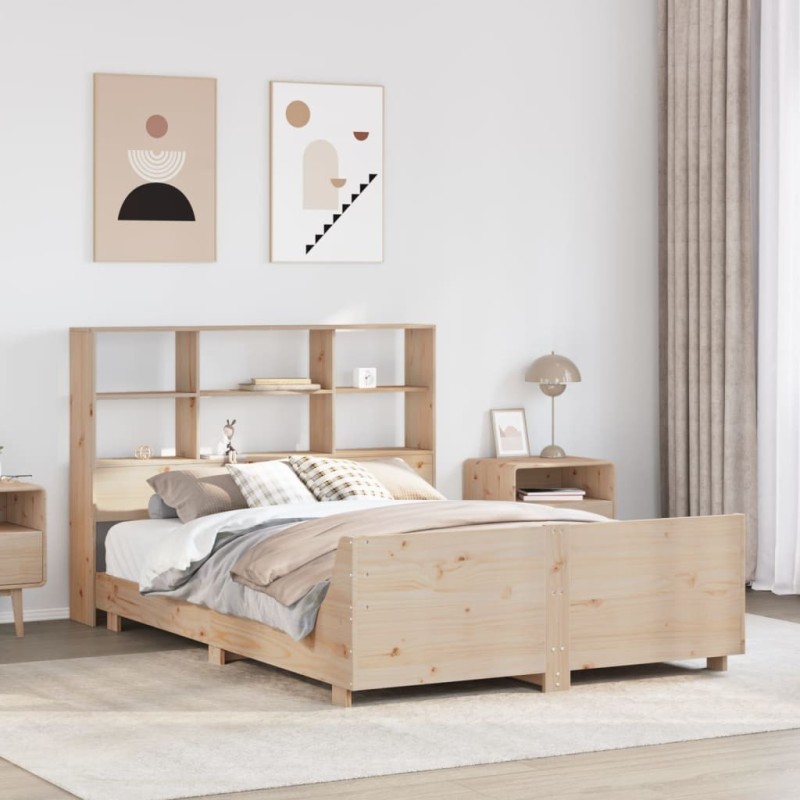 Cadre de lit sans matelas 120x190 cm bois de pin massif 